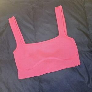 Pink Ribbed Crop Top